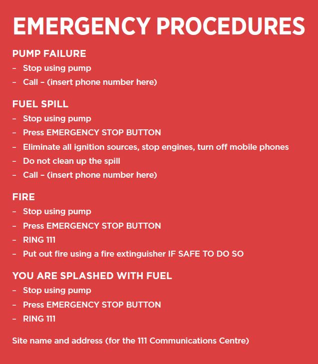 [image] Emergency procedures signage